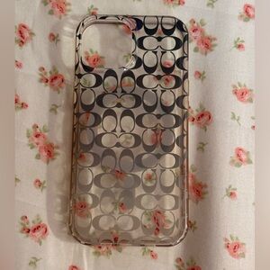 Coach Black Patterned Phone Case